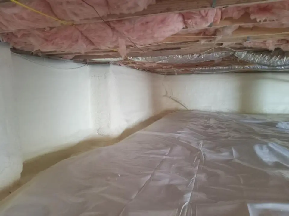 Crawl space encapsulation with closed-cell spray foam for Roof Waterproofing in Lewisville